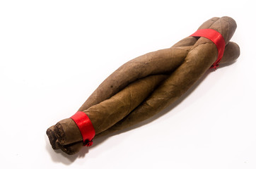 Traditional handmade cigar of tobacco leafs