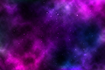 vector background of an infinite space with stars, galaxies, nebulae.