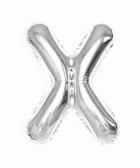 Capital letter X silver balloon