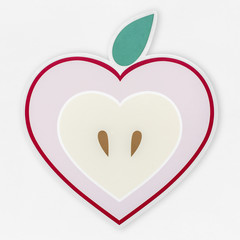 Fresh cut apple icon isolated