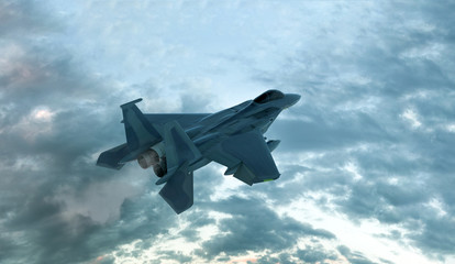 Fototapeta na wymiar Modern Fighter Aircraft Computer generated 3D illustration