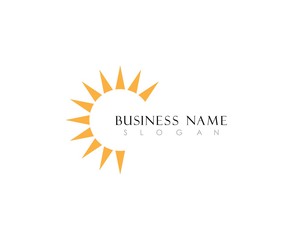 sun Logo Icon Vector Template.Sun over horizon
