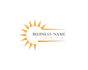 sun Logo Icon Vector Template.Sun over horizon
