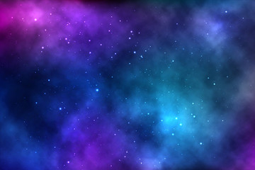 Fototapeta na wymiar vector background of an infinite space with stars, galaxies, nebulae.