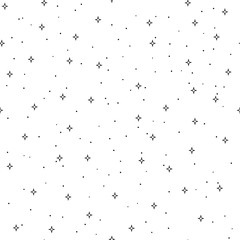 Hand drawn winter seamless patterns with snowflakes and lights