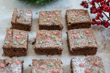 Weihnachtliche Brownies 