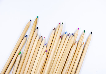 Obraz premium Pencils Colored pencils on white background
