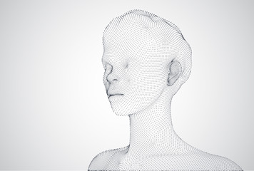 set of points and dots. female nude body on a white background in sexual poses. dance.