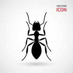 Ant icon, Flat symbol. Isolated sign ant on white background. Vector Illustration. Logo.
