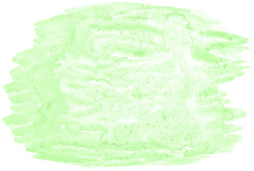 Pastel green watercolor abstract background, spot, splash of paint, stain, divorce. Sunny vintage pattern for design and decoration. With space for text