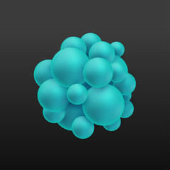 Abstract molecules structure with particles. Atoms. Graphic concept for your design