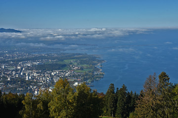 Obraz premium Bregenz am Bodensee, Österreich, Blick vom Pfänder