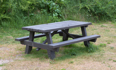 Simple bench in a park