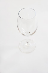 Empty wine glass isolated on white background