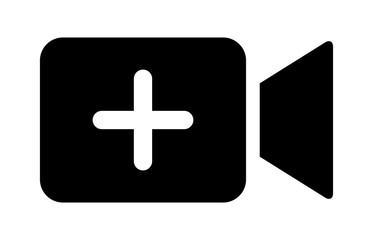 Obraz premium Add new video or upload movie / create media flat vector icon for apps and websites