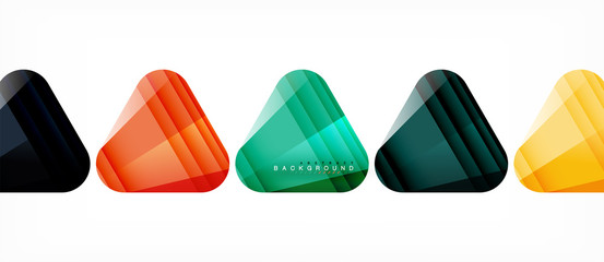 Glass triangles modern geometric composition, abstract background