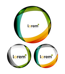 Set of geometric convergence vector icons