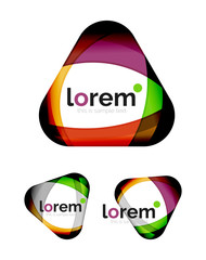 Set of geometric shape convergence logo design templates