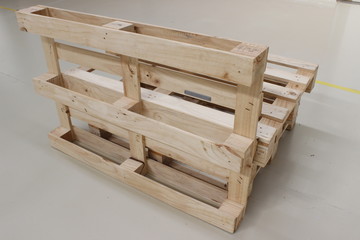 Wooden pallets with RFID tag for product movement and warehouse use