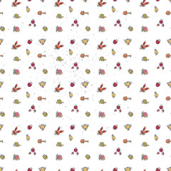 vector pattern of graphic sketch mushrooms