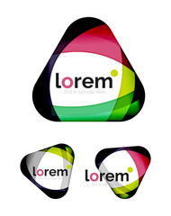 Set of geometric shape convergence logo design templates