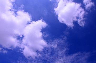 White clouds on blue sky background,use for backdrop or web design,soft focus.