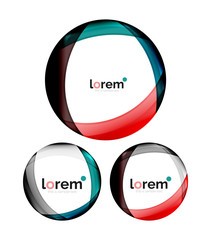 Set of geometric convergence vector icons