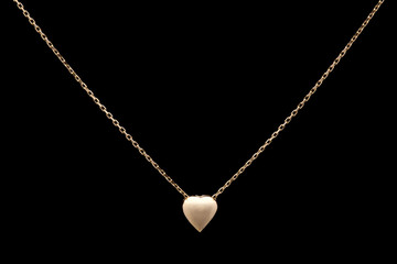 Golden necklace on a black background