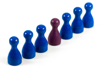 purple halma cone between blue halma cones with copyspace indicating majority ratios and group...