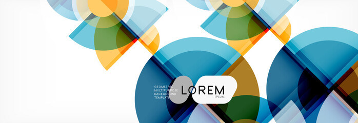 Fototapeta premium Abstract background - multicolored circles, trendy minimal geometric design