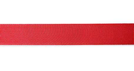 Red ribbon on white background