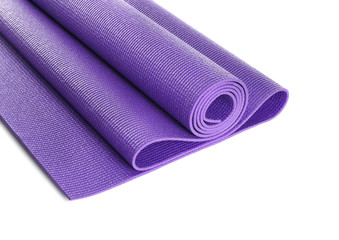 Color yoga mat on white background