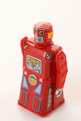赤いブリキ製ロボットおもちゃ Red Tin Robot Toy