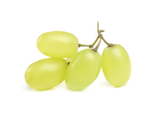 Ripe sweet grapes on white background