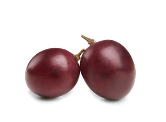Ripe sweet grapes on white background