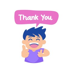 Thank You with Character Vector Illustration