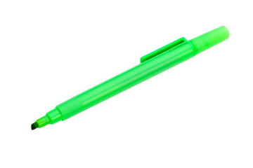 Green felt-tip pen isolated on white background