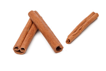 Cinnamon sticks isolated on white background