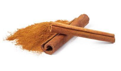 Cinnamon sticks isolated on white background