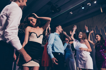 Low angle view of beautiful attractive pretty winsome charming b