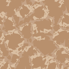 UFO military camouflage seamless pattern in different shades of beige and brown colors