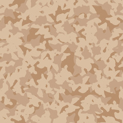 UFO military camouflage seamless pattern in different shades of beige and brown colors