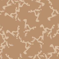 UFO military camouflage seamless pattern in different shades of beige and brown colors