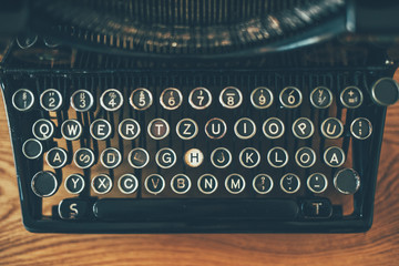 Vintage typewriter keyboard keys