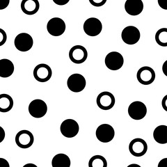 Seamless pattern, polka dot fabric, wallpaper, vector.