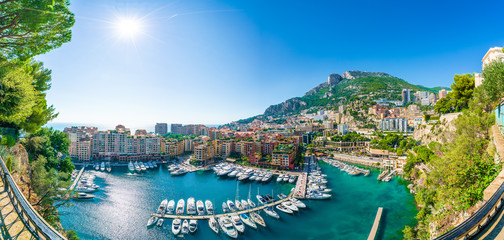 View of Fontvieille, district of Monaco, French Riviera coast, Cote d'Azur, France .