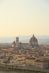 Fototapeta na wymiar Beautiful view of Santa Maria del Fiore and Giotto's Belltower in Florence, Italy