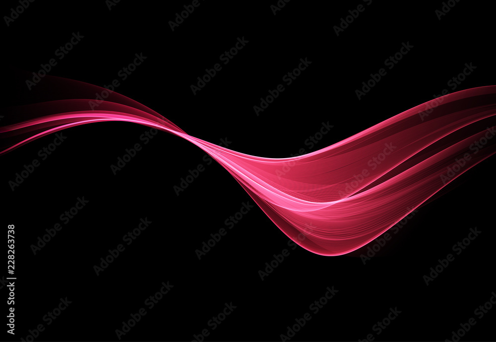 Poster Vector Abstract shiny color red wave design element