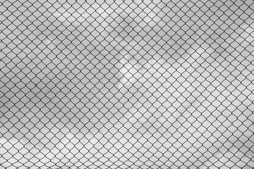 Fototapeta premium iron wire fence - monochrome