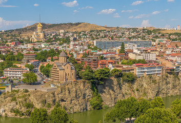 Fototapeta na wymiar Tbilis, Georgia - modern and historical at the same time, the georgian capital is a city which displays a great amount of beauties and interesting spots. Here in particular a view of the Old Town